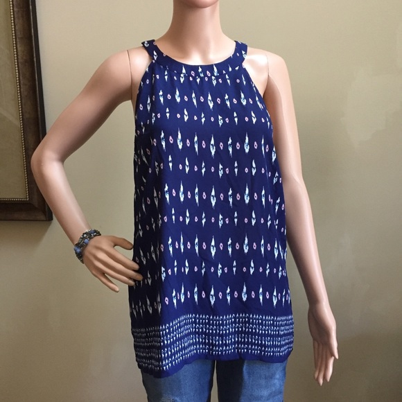 Artisan Ny Tops - Artisan NY Blue Print Halter Top